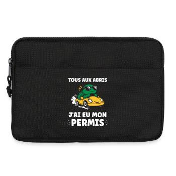 Humour j'ai mon permis de conduire - Sacoche pour ordinateur portable 13 pouces - noir - Devant