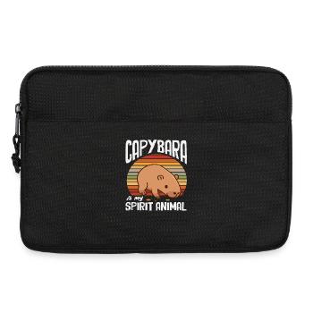 Capybaras rétro Animal mignon et drôle - Sacoche pour ordinateur portable 13 pouces - noir - Devant