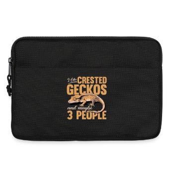 Funny Reptile Crested Gecko - Laptoptasche 13" - Schwarz - Vorne