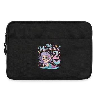 Meerjungfrau 2. Geburtstag 2 Jahre - Laptoptasche 13" - Schwarz - Vorne