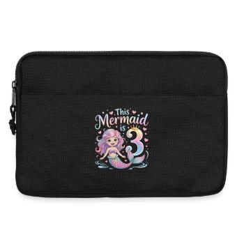 Meerjungfrau 3. Geburtstag 3 Jahre - Laptoptasche 13" - Schwarz - Vorne