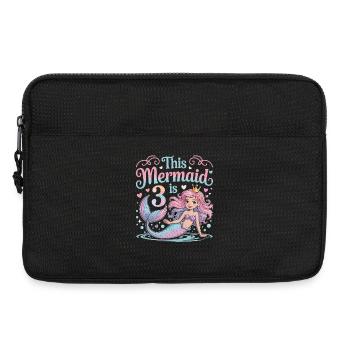 Meerjungfrau 3. Geburtstag 3 Jahre - Laptoptasche 13" - Schwarz - Vorne