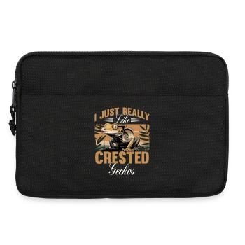 Funny Reptile Crested Gecko - Laptoptasche 13" - Schwarz - Vorne
