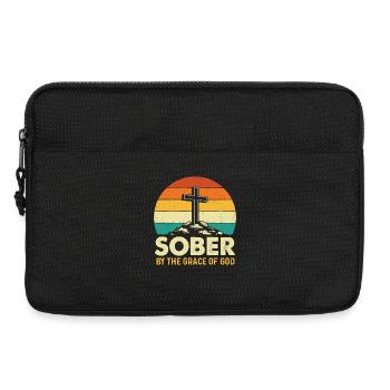 Sober By The Grace Of God Recovery AA NA - Laptoptasche 13" - Schwarz - Vorne