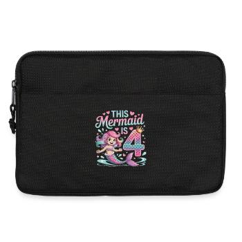 Meerjungfrau 4. Geburtstag 4 Jahre - Laptoptasche 13" - Schwarz - Vorne
