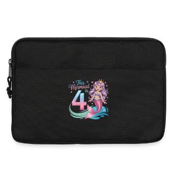 Meerjungfrau 4. Geburtstag 4 Jahre - Laptoptasche 13" - Schwarz - Vorne