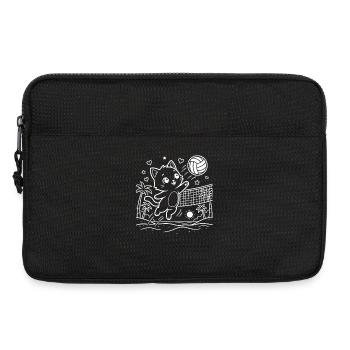Beach-volley-ball Kawaii Cat - Sacoche pour ordinateur portable 13 pouces - noir - Devant