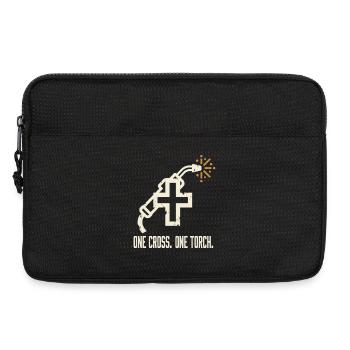 ONE CROSS. ONE TORCH. Schweißer Motiv - Laptoptasche 13" - Schwarz - Vorne
