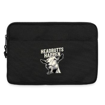 Le coup de tête arrive | Humour de fesses de chèvre - Sacoche pour ordinateur portable 13 pouces - noir - Devant