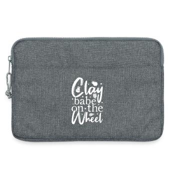 Poterie des artistes en argile sur le tour - Sacoche pour ordinateur portable 13 pouces - gris chiné - Devant
