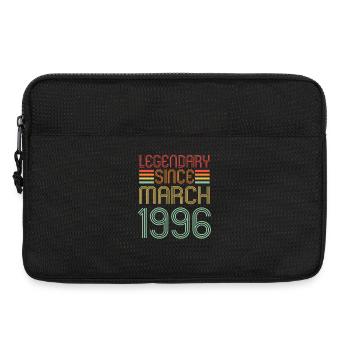Legendary since March 1996, Retro, Birthday - Laptop bag 13" - black - Front