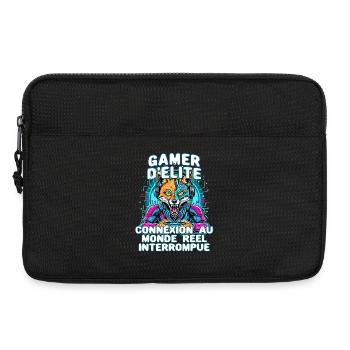 Elite gamer, humor, video game, geek gaming, console - Laptop bag 13" - black - Front
