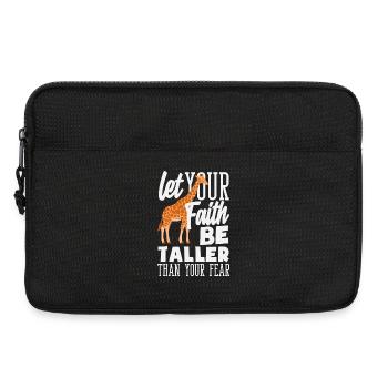 Faith Greater Than Fear Christian Giraffe - Laptop bag 13" - black - Front