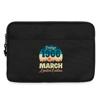 Cadeau d'anniversaire 60 ans 1966 Mars Vintage - Sacoche pour ordinateur portable 13 pouces - noir - Devant
