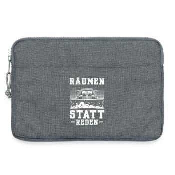 Schneeräumer RÄUMEN STATT REDEN Lustiges - Laptoptasche 13" - Grau meliert - Vorne