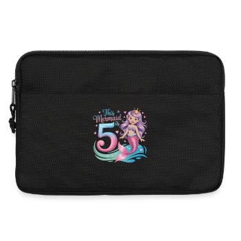 5e anniversaire de la Sirène 5 ans - Sacoche pour ordinateur portable 13 pouces - noir - Devant