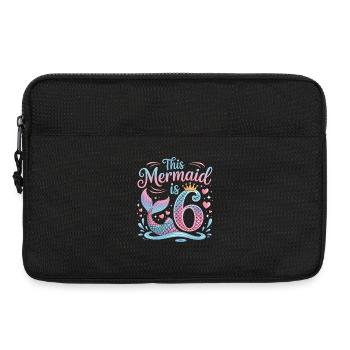 6e anniversaire de la sirène 6 ans - Sacoche pour ordinateur portable 13 pouces - noir - Devant