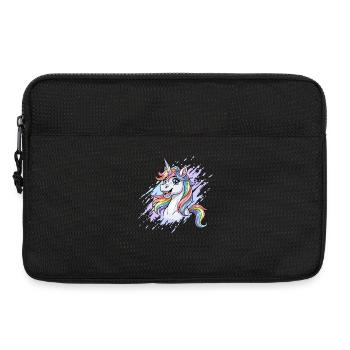 Éclaboussure de tête de licorne arc-en-ciel - Sacoche pour ordinateur portable 13 pouces - noir - Devant
