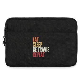 Eat Sleep Be Travis Repeat Retro Name - Laptop bag 13" - black - Front