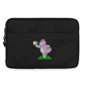 Hippopotame Joueur de volley-ball Sport de volley-ball - Sacoche pour ordinateur portable 13 pouces - noir - Devant