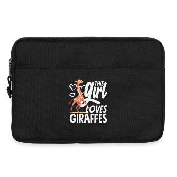 Cette fille adore le cœur de girafe - Sacoche pour ordinateur portable 13 pouces - noir - Devant