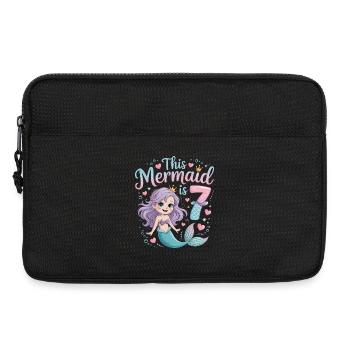 Mermaid 7th Birthday 7 Years - Laptop bag 13" - black - Front