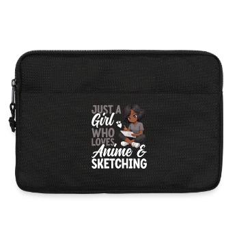 Just a girl who loves anime and draws otaku - Laptop bag 13" - black - Front