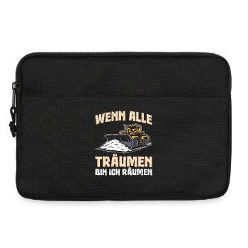 Schneeräumer WENN ALLE TRÄUMEN BIN ICH RÄUMEN - Laptoptasche 13" - Schwarz - Vorne