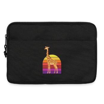 Retro Giraffe Vintage Sunset - Laptop bag 13" - black - Front