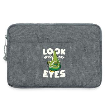 Regarde-moi dans les yeux, design caméléon drôle - Sacoche pour ordinateur portable 13 pouces - gris chiné - Devant