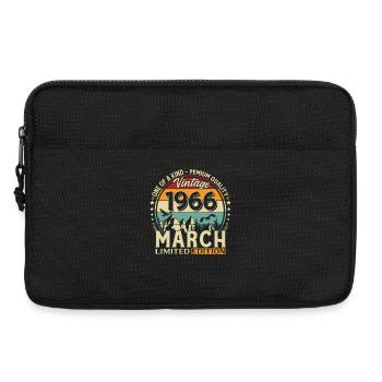 60ème anniversaire cadeau mari Vintage mars 1966 - Sacoche pour ordinateur portable 13 pouces - noir - Devant