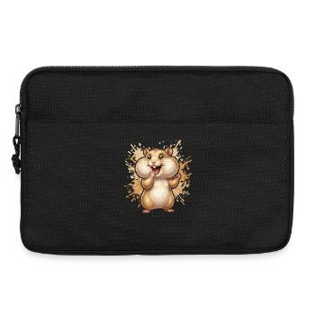 Illustration joyeuse de la splash de hamster - Sacoche pour ordinateur portable 13 pouces - noir - Devant