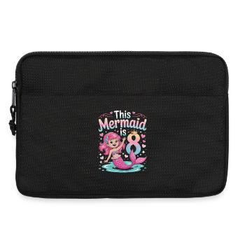 Sirène 8e anniversaire 8 ans - Sacoche pour ordinateur portable 13 pouces - noir - Devant