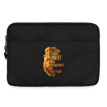 I Can Do All Things Christ Savior Lion Christian - Laptop bag 13" - black - Front
