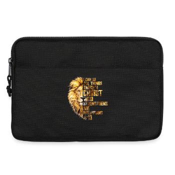 I Can Do All Things Christ Savior Lion Christian - Laptop bag 13" - black - Front