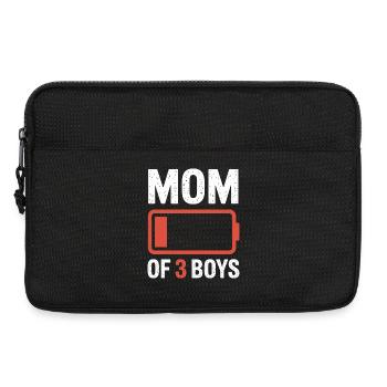 Batterie-Grafik von Mutter von 3 Jungen - Laptoptasche 13" - Schwarz - Vorne
