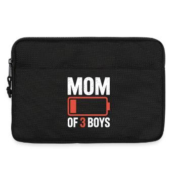 Maman de 3 garçons Batterie faible - Sacoche pour ordinateur portable 13 pouces - noir - Devant