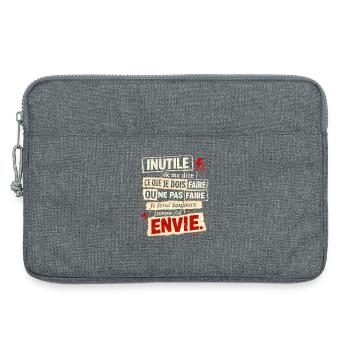 Rebellious Envy – Typographic Poster - Laptop bag 13" - heather grey - Front