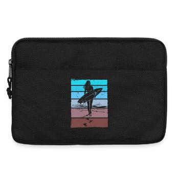 Surferin Retro Vintage Sonnenuntergang Strand - Laptoptasche 13" - Schwarz - Vorne