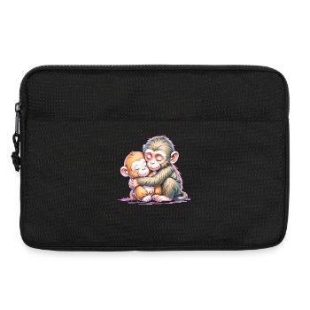 Hugging Monkey Duo - Laptop bag 13" - black - Front