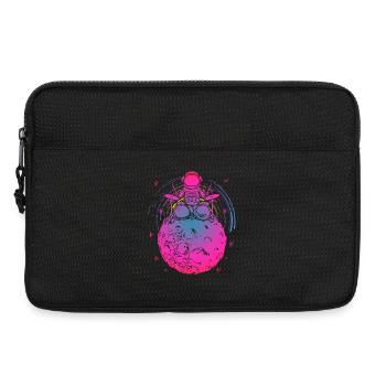 Neon astronaut on colorful moon - Laptop bag 13" - black - Front
