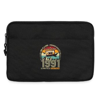 Cadeau du 35e anniversaire Mari Année Mars 1991 - Sacoche pour ordinateur portable 13 pouces - noir - Devant