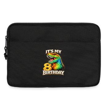 Its My 8 Birthday Colorful Dino - Laptop bag 13" - black - Front