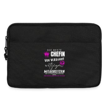beste Chefin von verdammt witzigen Mitarbeitern - Laptoptasche 13" - Schwarz - Vorne