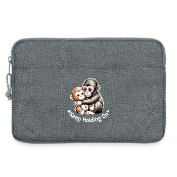 Exemple du câlin de singe Continue de tenir - Sacoche pour ordinateur portable 13 pouces - gris chiné - Devant