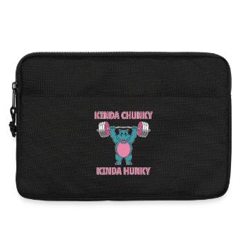 Gym Nilspferd Chunky Hunky Fitness Spruch Geschenk - Laptop bag 13" - black - Front