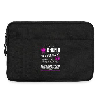 beste Chefin von verdammt starken Mitarbeitern - Laptoptasche 13" - Schwarz - Vorne