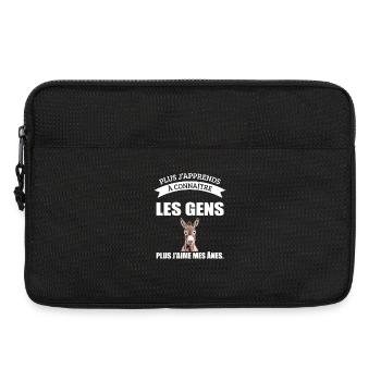 Humor Funny Animals Farm Donkeys Human Relations - Laptop bag 13" - black - Front