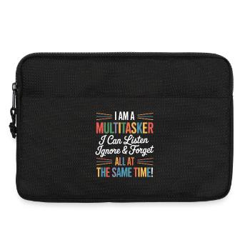 Multitâche, proverbes, sarcasme, cadeau d’humour au bureau, cadeau - Sacoche pour ordinateur portable 13 pouces - noir - Devant