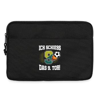 Je tire un 9e but drôle pour le football de 9e anniversaire - Sacoche pour ordinateur portable 13 pouces - noir - Devant